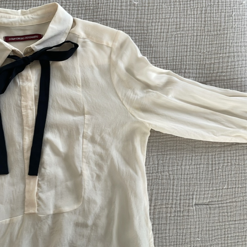 Comptoir des Cotonniers cream silk blouse XS - Picture 3 of 7